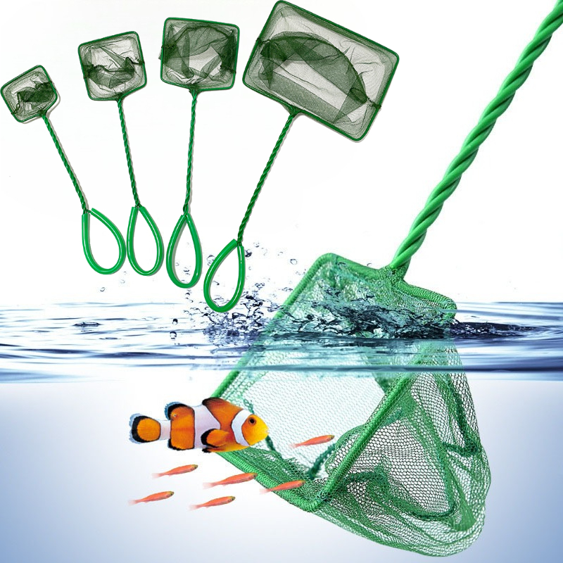 Aquarium Fish Net Small - 3-10inch Fish Net Long Handle Square