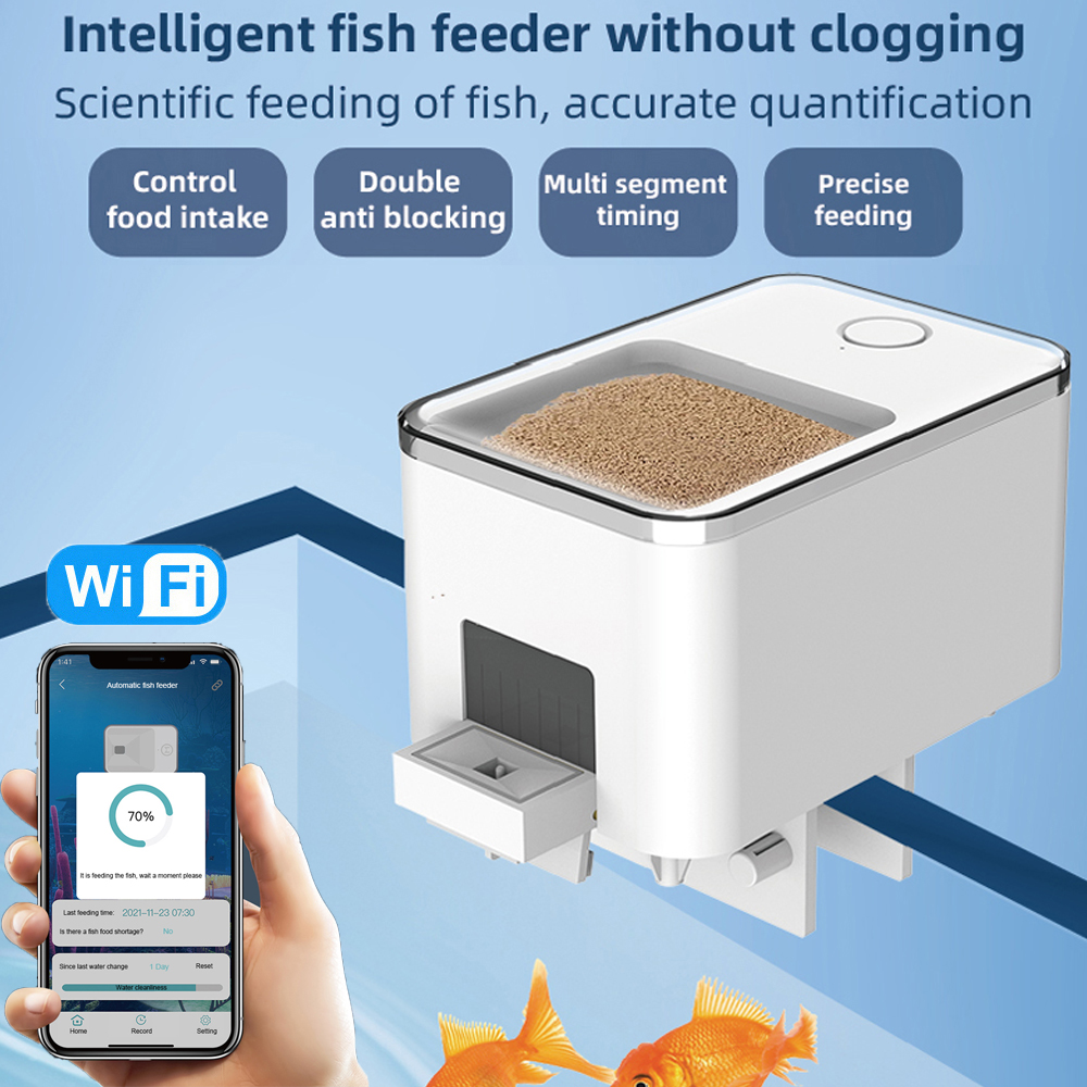 Aquarium Fish Feeder Automatic - WiFi Smart Automatic Feeder Aquarium Goldfish