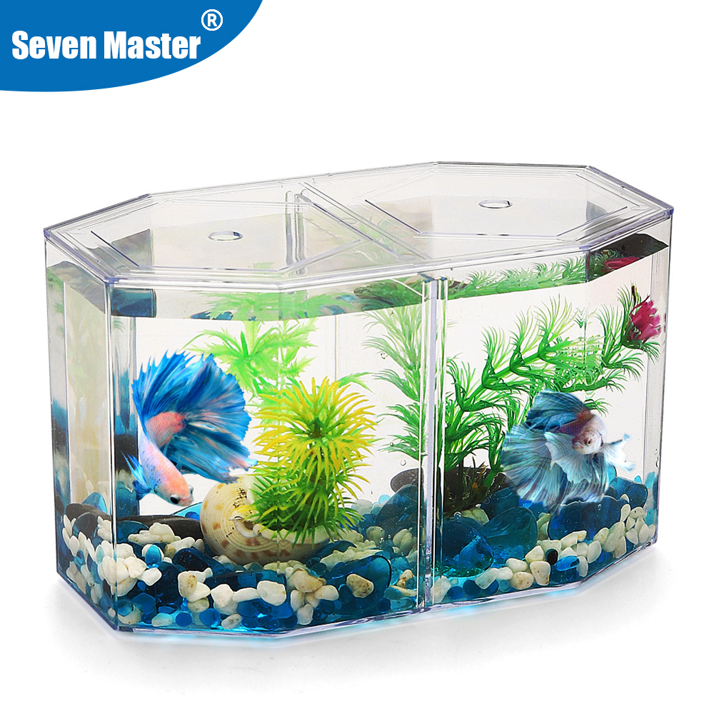 Aquarium Fish Jar - Acrylic Two Splits Guppy Fish Tank