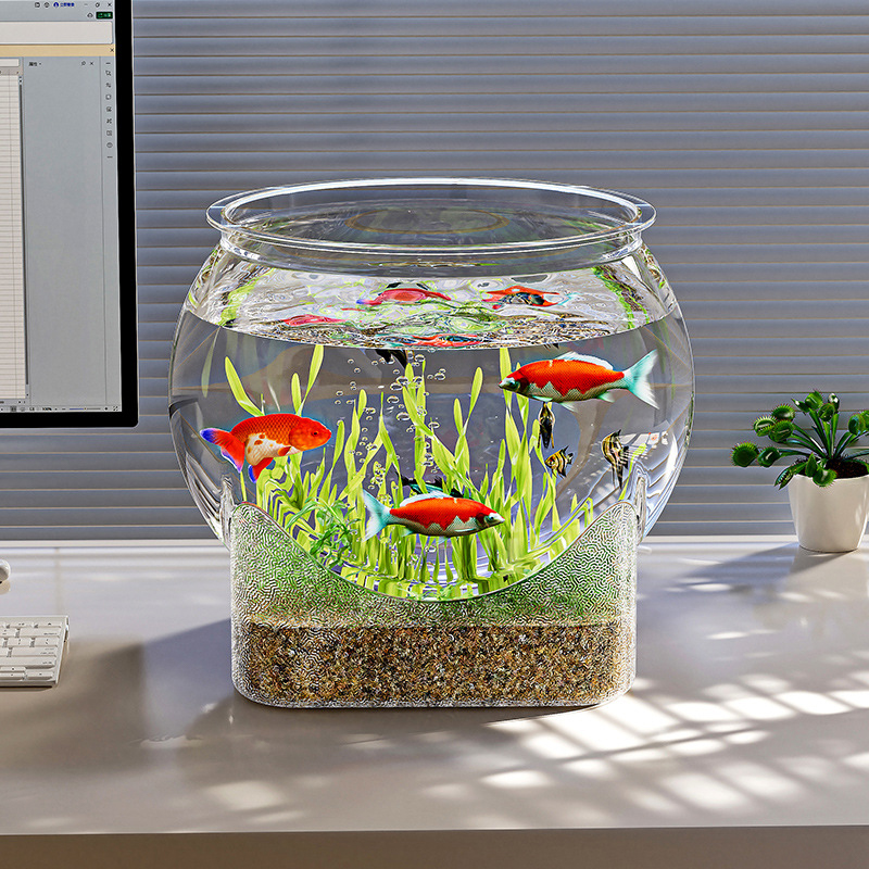 Aquarium Xxl - Fish Tank Aquarium Transparent Round Ornamental