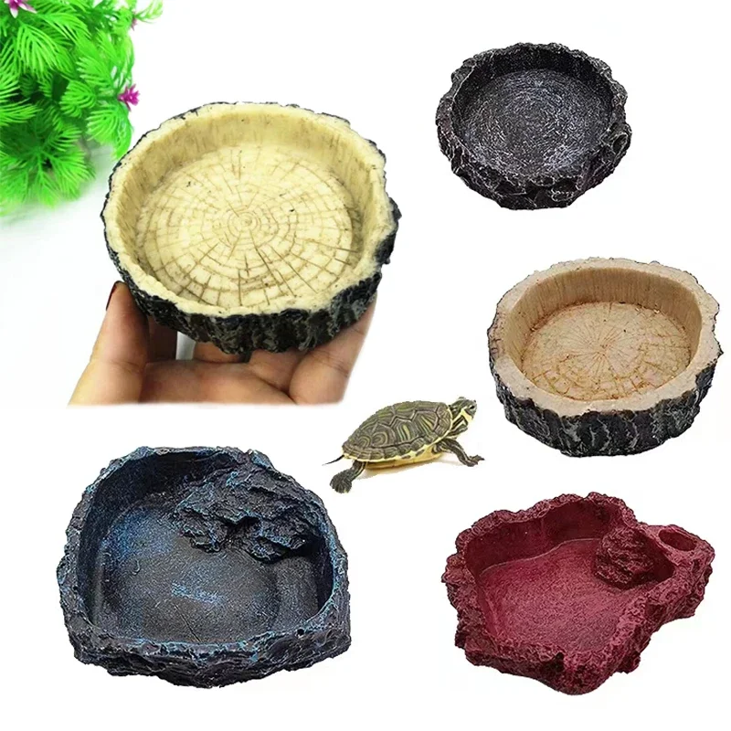 Aquarium Fish Jar - Pet Reptile Feeder Bowl Resin Aquarium