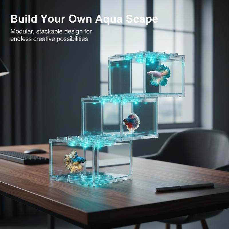Aquarium Fish Jar - Mini Size Acrylic Fish Tank Stackable