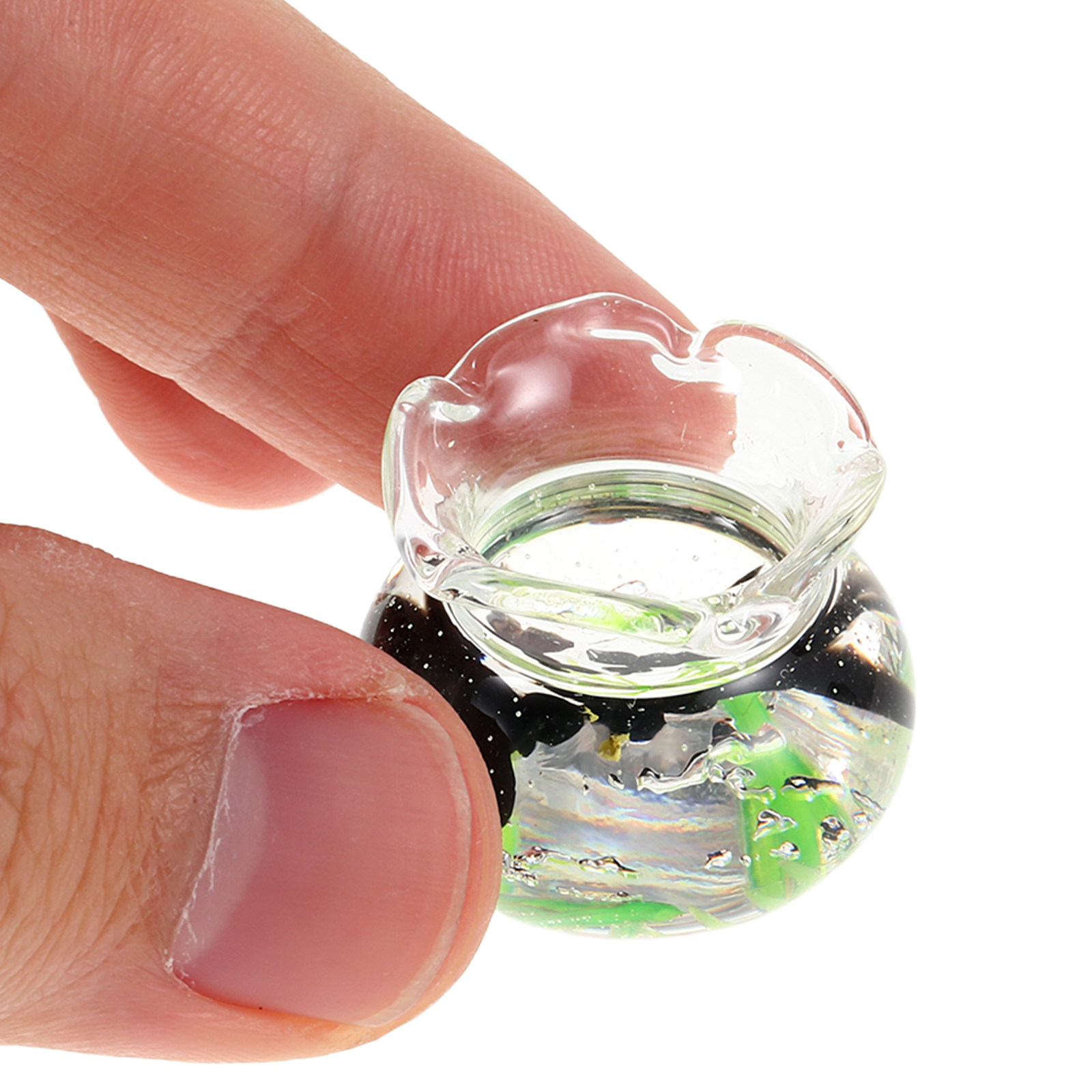 Aquarium Fish In Bowl - Miniature Resin Fish Bowl Round Glass