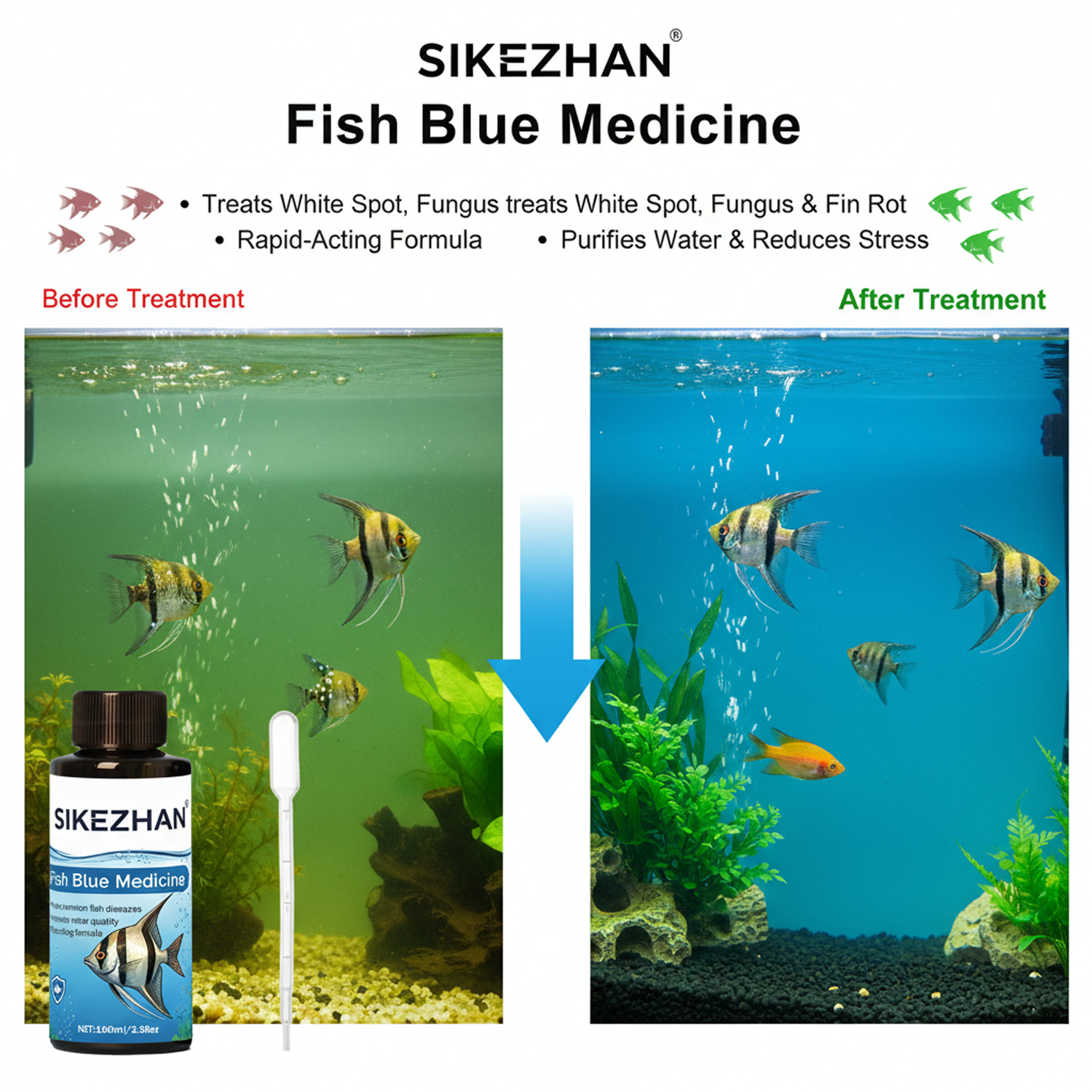 Large 500ml Methylene Blue Fis - огляд і ціна Aquarium Xxl