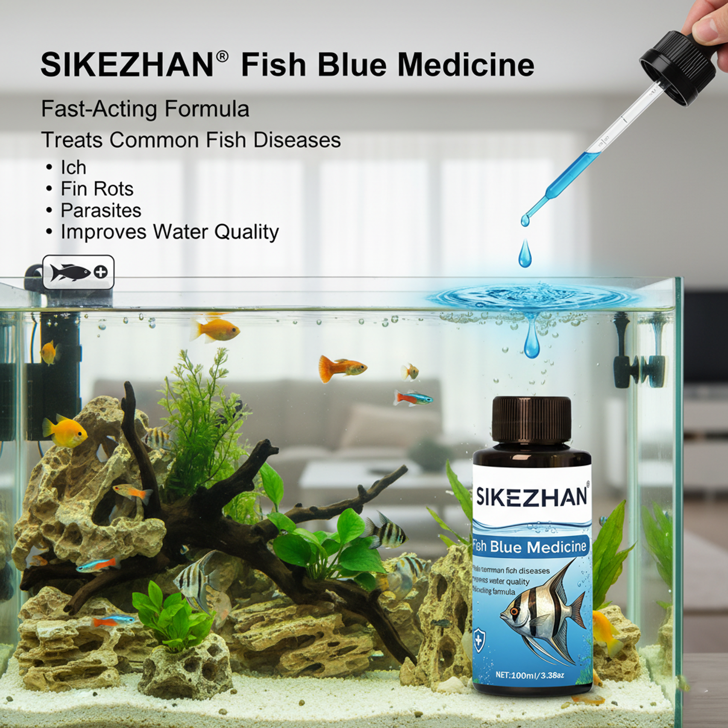 Large 500ml Methylene Blue Fis - огляд і ціна Aquarium Xxl