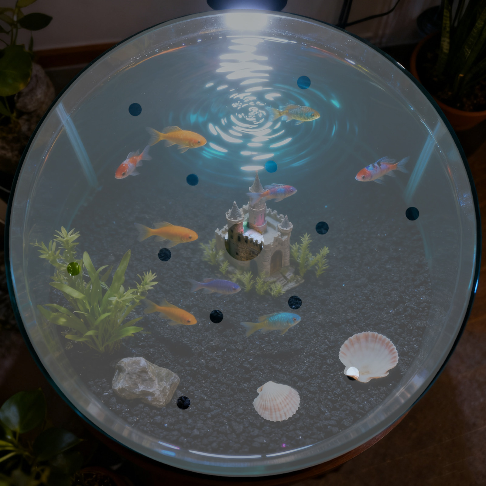 7 Inch Round Acrylic Fish Tank - огляд і ціна Aquarium Fish In Bowl