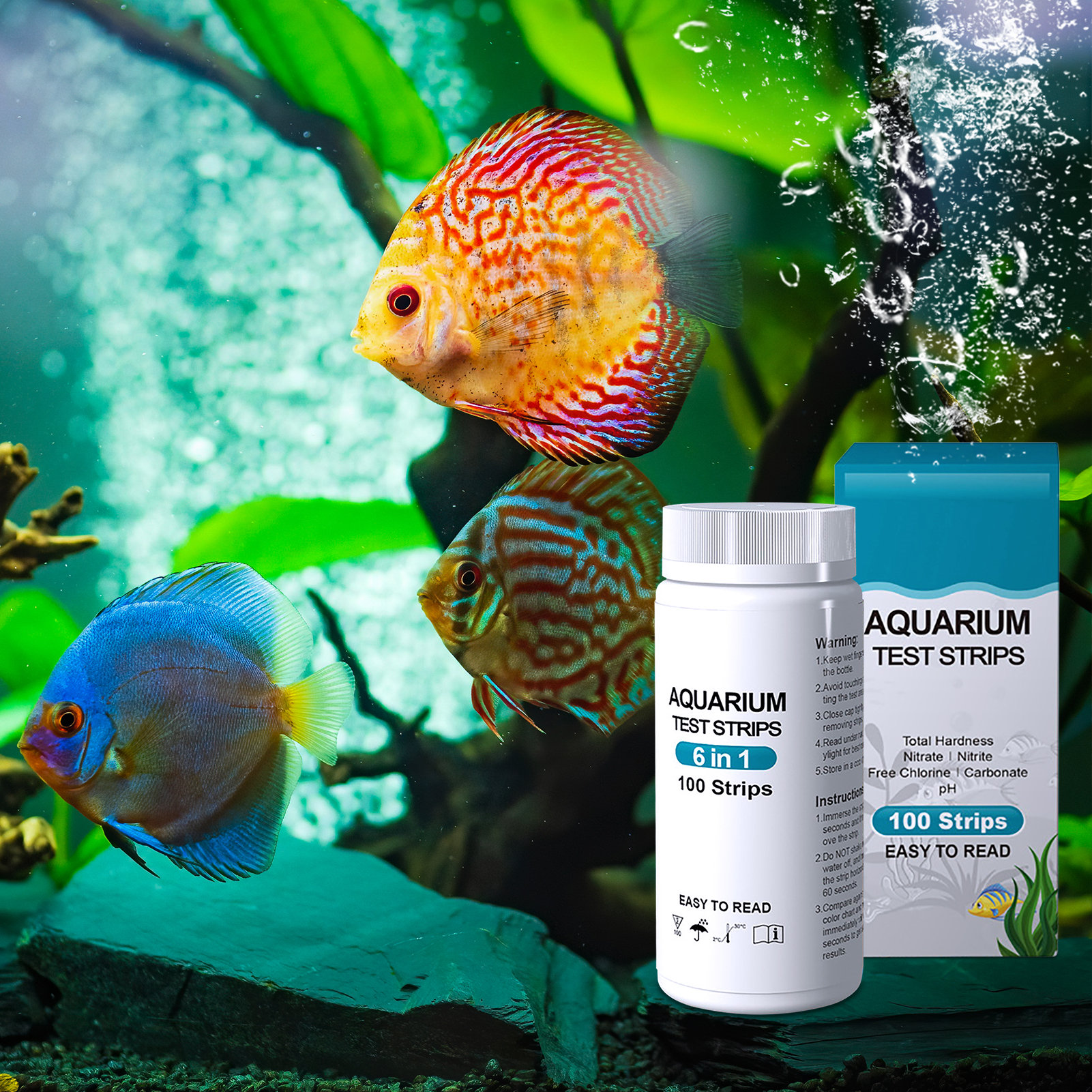 100pcs 6-in-1 Water Quality Te - огляд і ціна Aquarium Fish In Pond