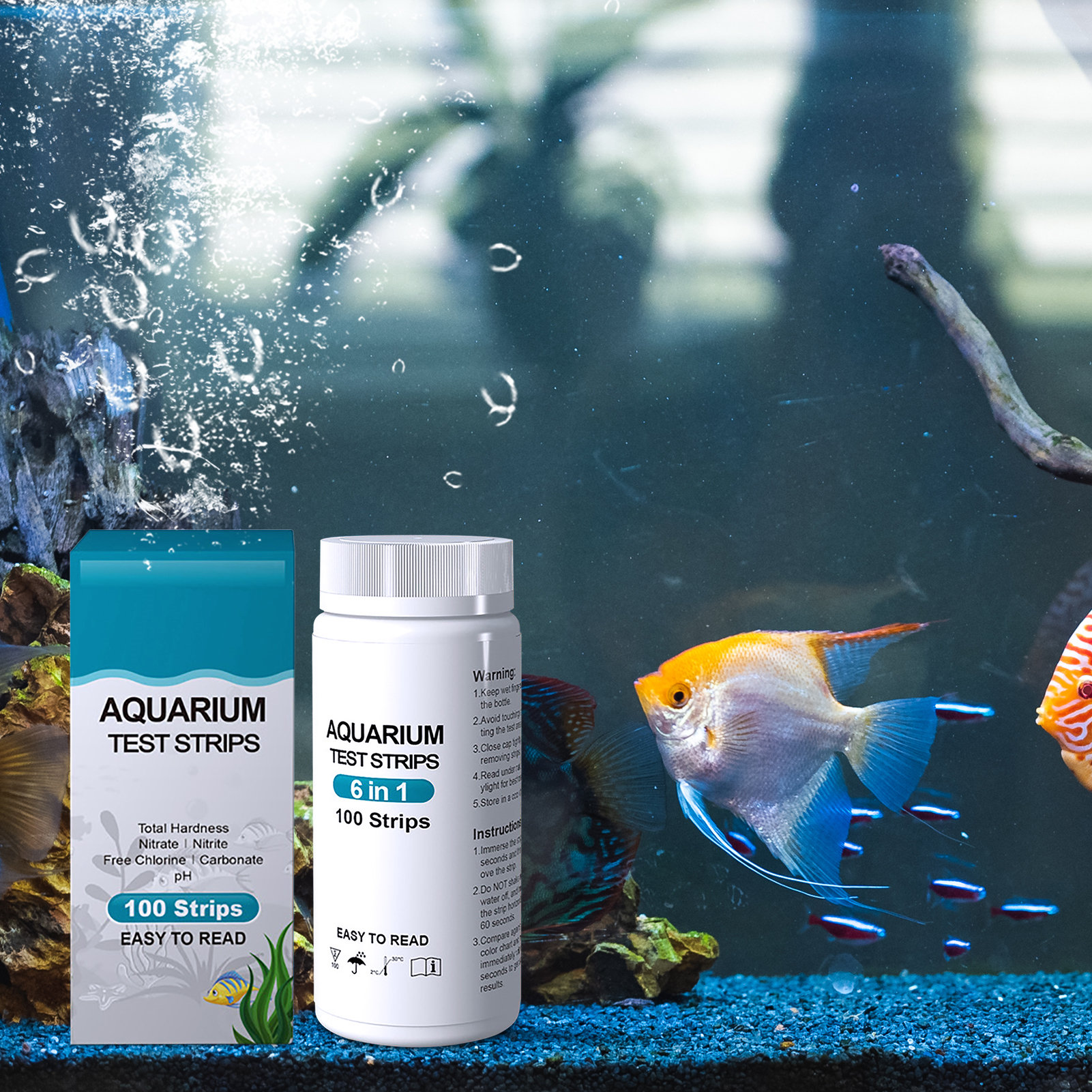 100pcs 6-in-1 Water Quality Te - огляд і ціна Aquarium Fish In Pond