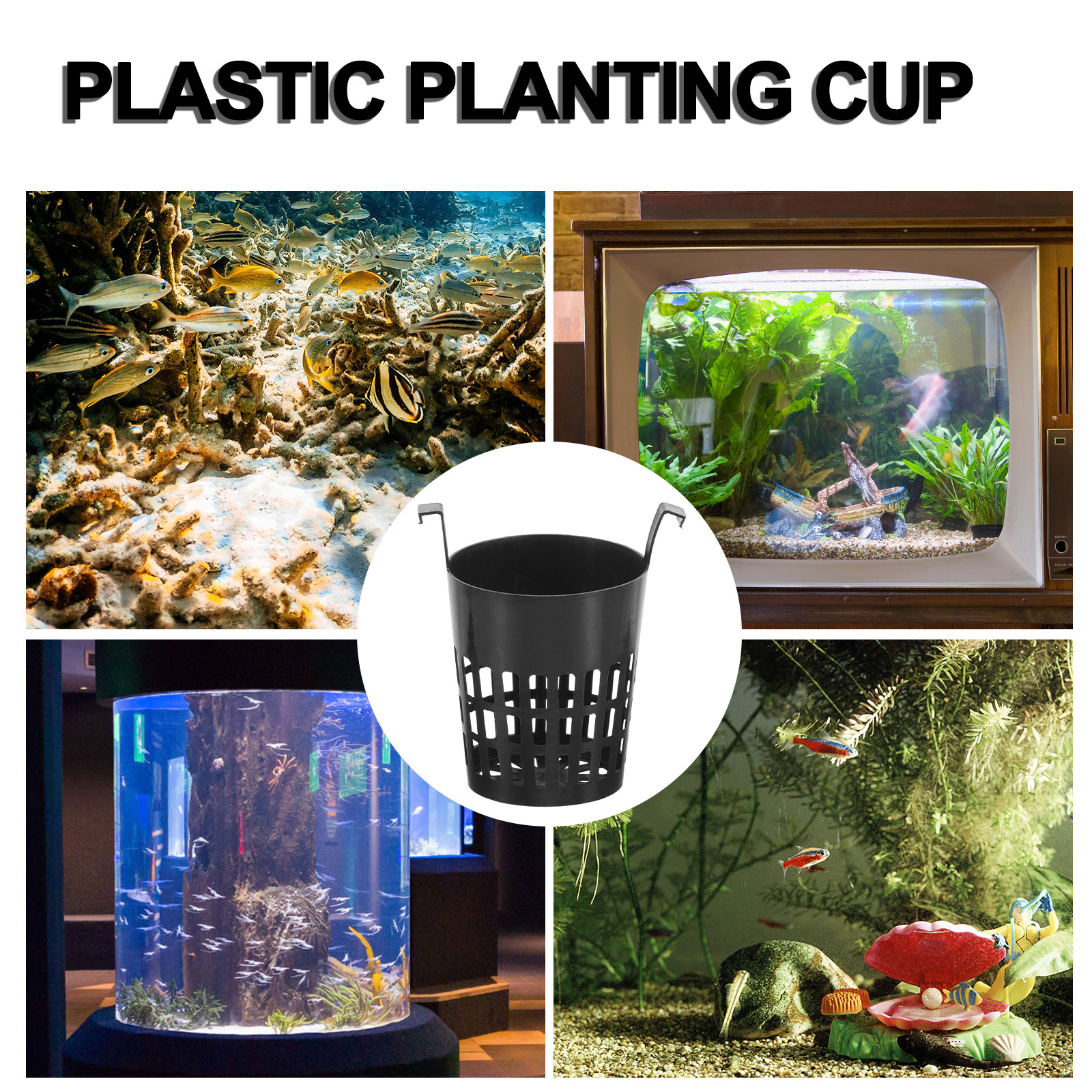6Pcs Water Plant Net Cup Plast - огляд і ціна Aquarium Fish Net Small