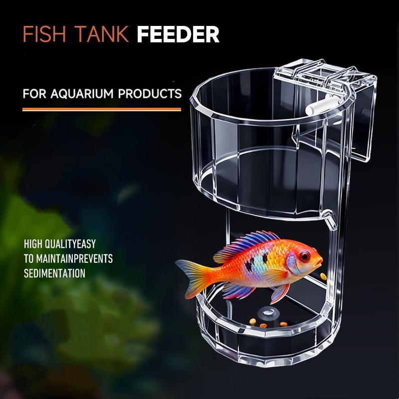 *1Pcs Transparent Acrylic Wall - огляд і ціна Aquarium Fish Feeder Automatic