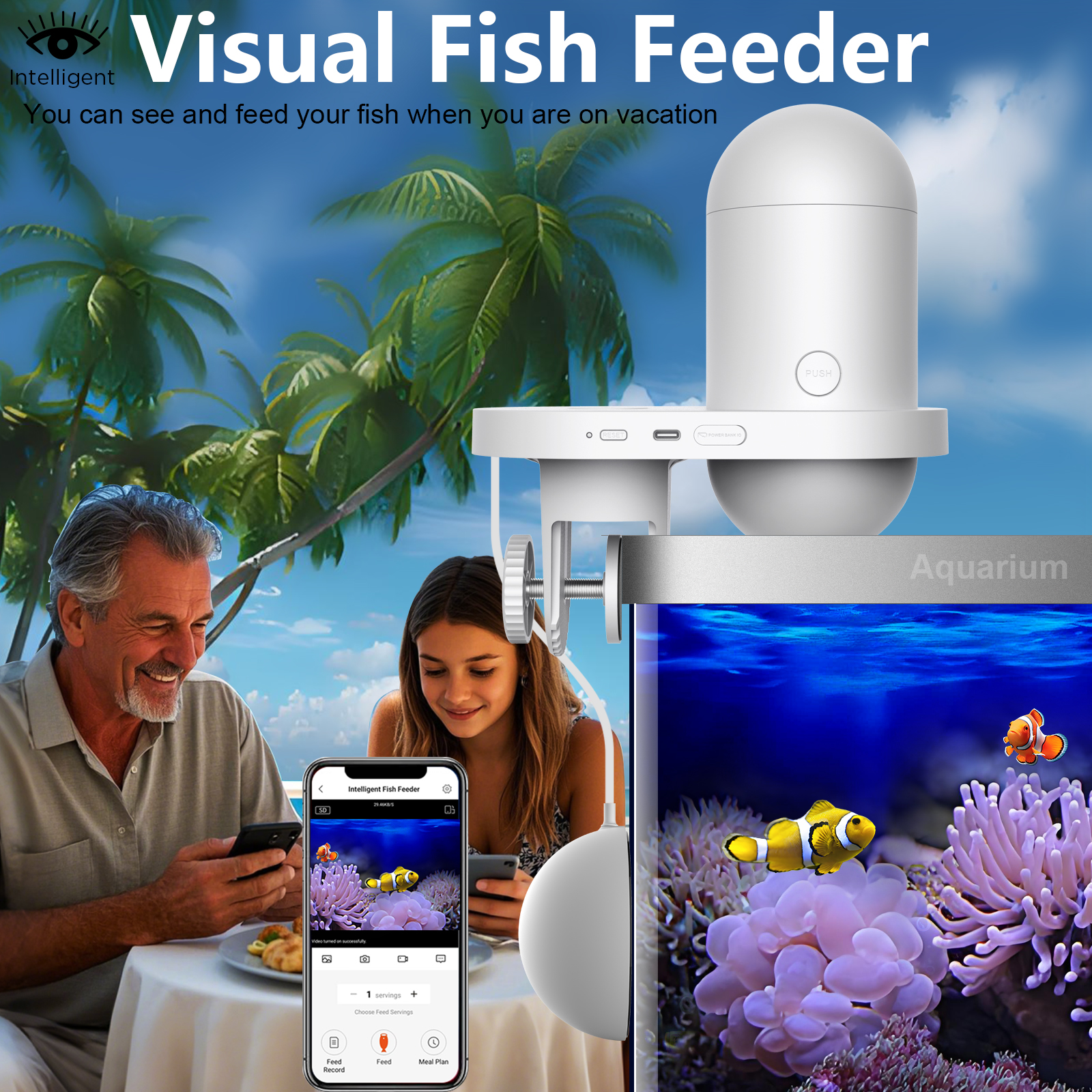 Automatic Fish Feeder With Cam - огляд і ціна Aquarium Fish Feeder Automatic