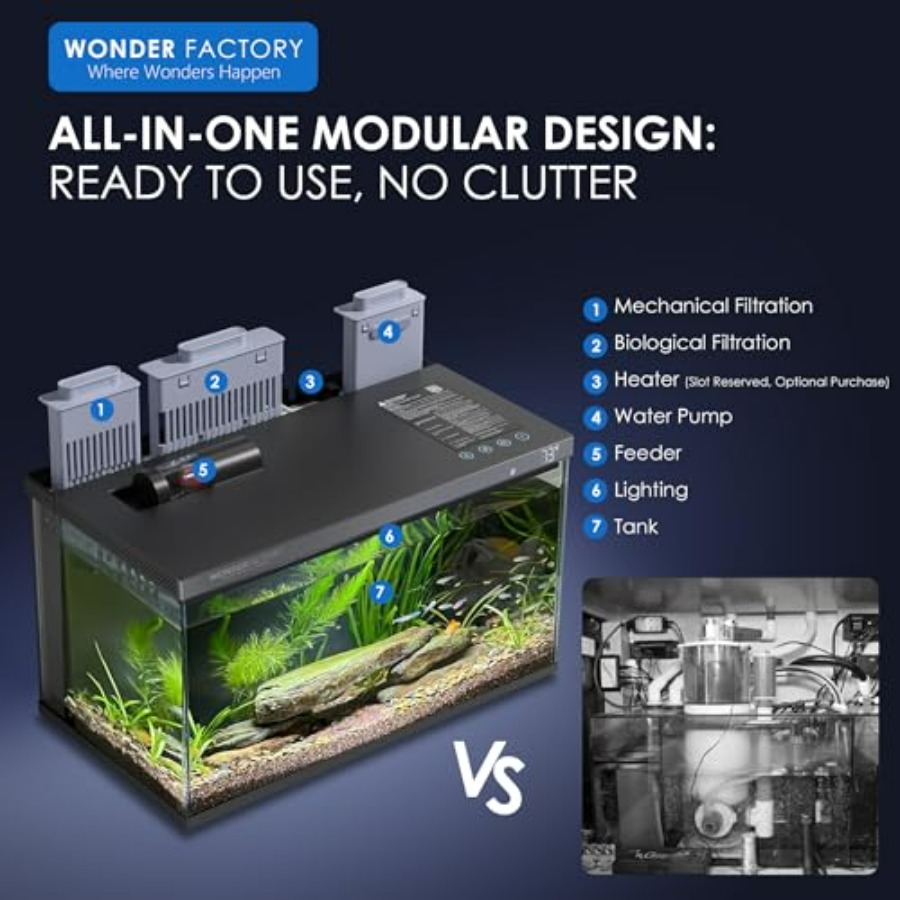 Smart Aquarium 5 Gallon Glass  - огляд і ціна Aquarium Fish Feeder Automatic