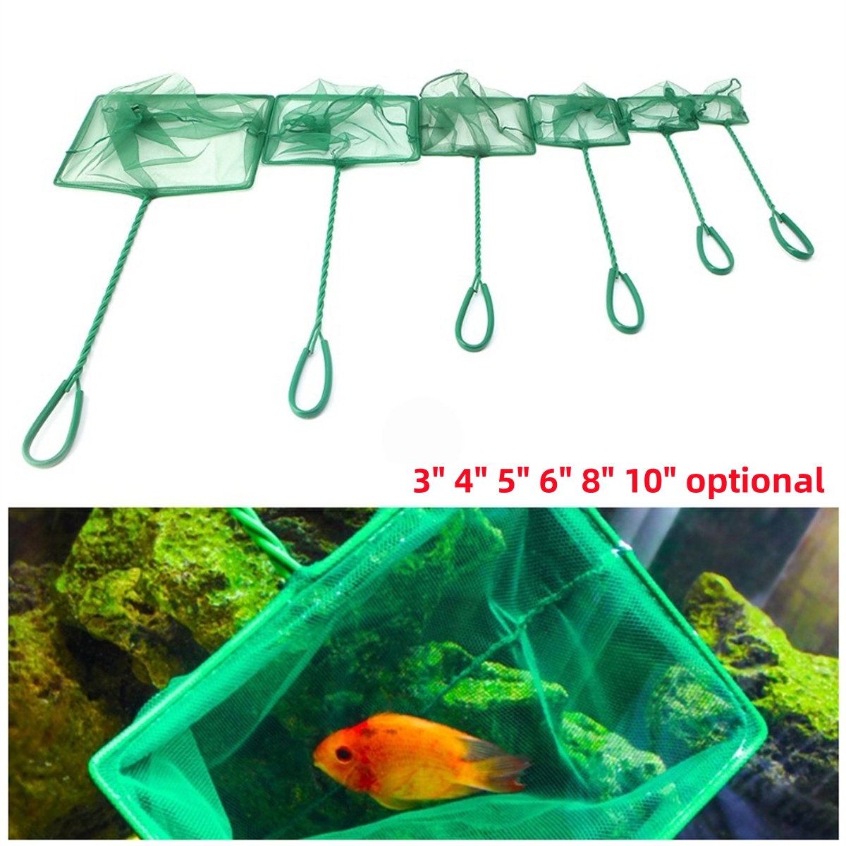 3~10 Inch Portable Nylon Green - огляд і ціна Aquarium Fish Net Small