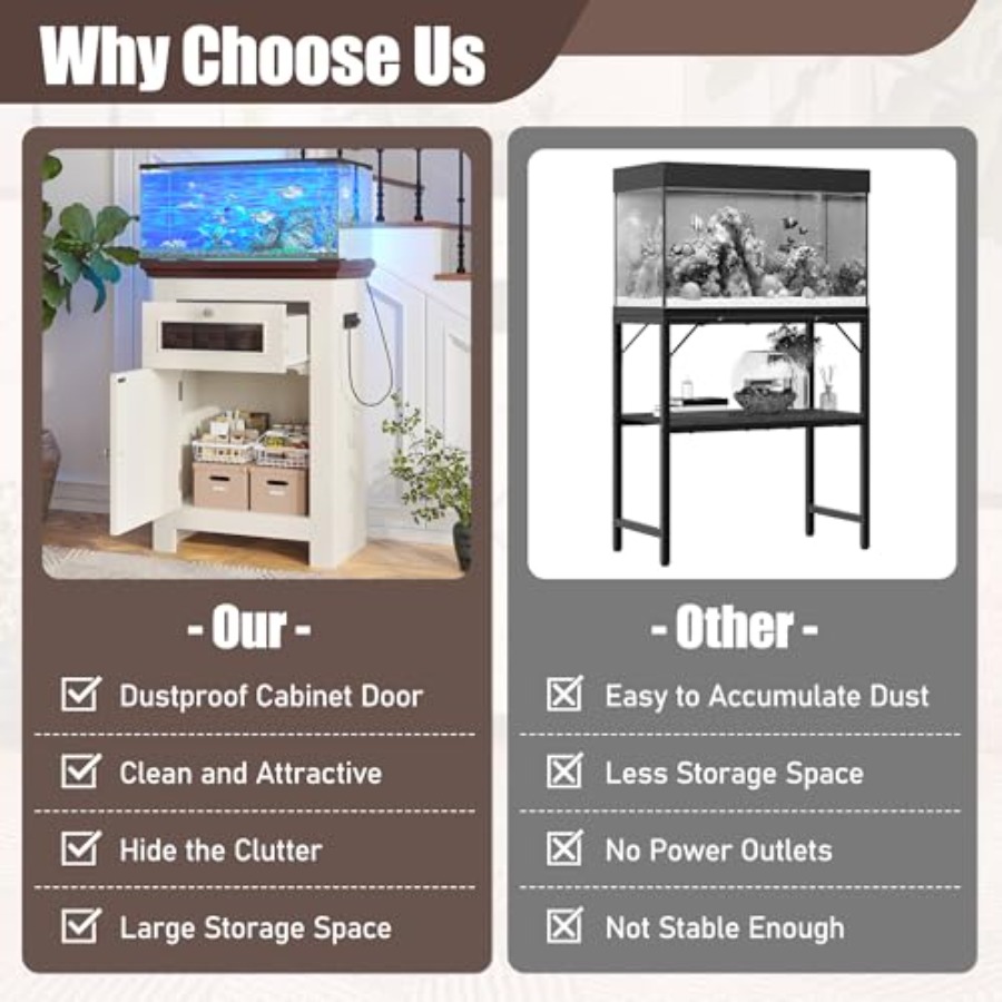10-15 Gallon Fish Tank Stand,  - огляд і ціна Draw Fish Aquarium