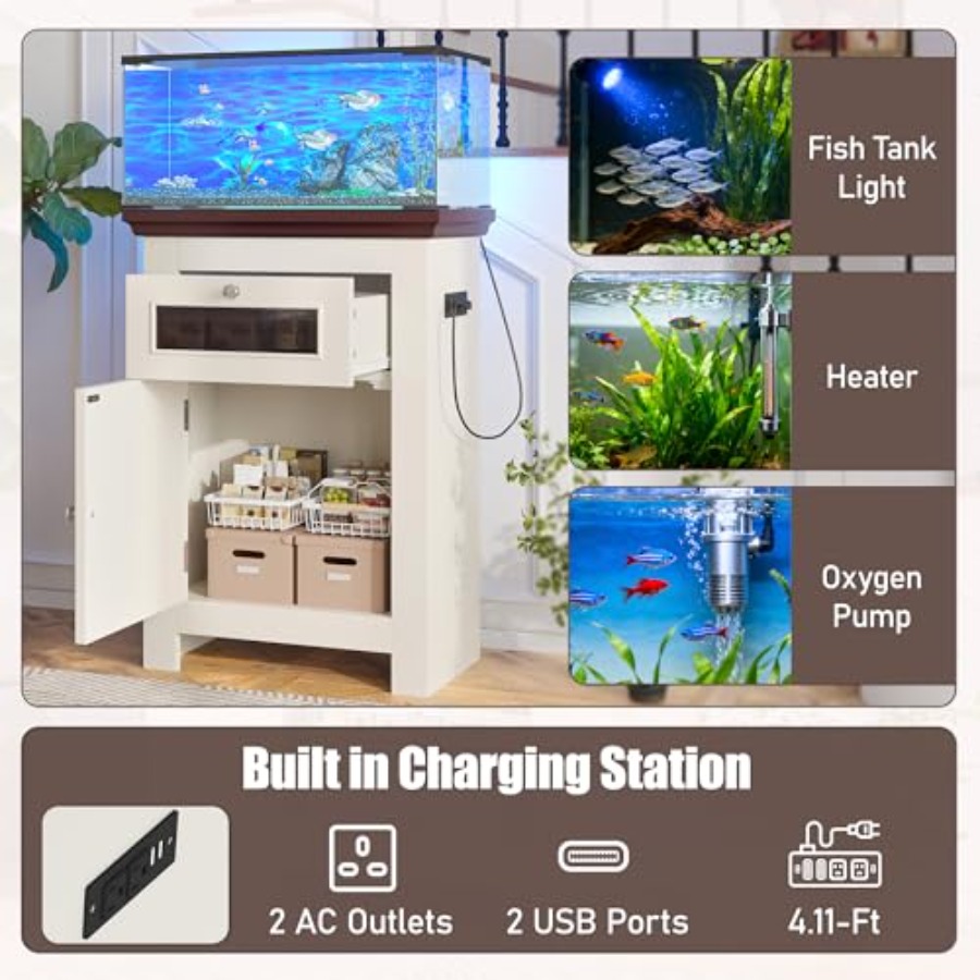 10-15 Gallon Fish Tank Stand,  - огляд і ціна Draw Fish Aquarium